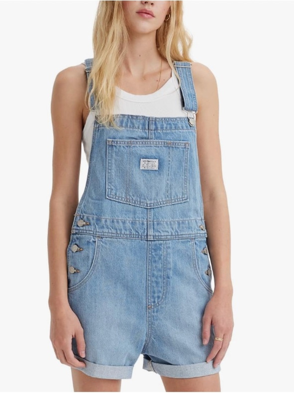 Levi's Light Denim Shortalls Overalls size L - Picture 7 of 7